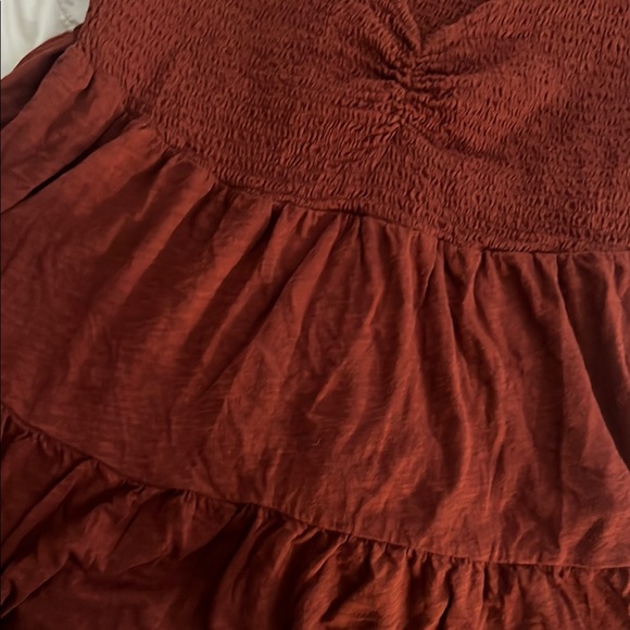 Torrid  Rust Cap Sleeve Ruffled Blouse - Picture 4 of 5
